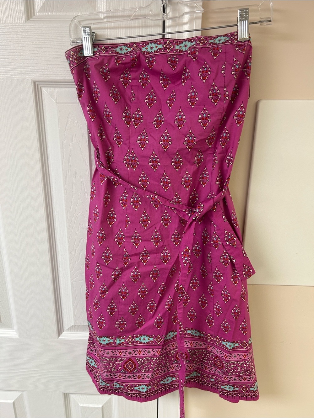 New York & Company Strapless Mini Dress Tie Waist Y2K